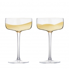 Wave - Gold Champagne Saucers