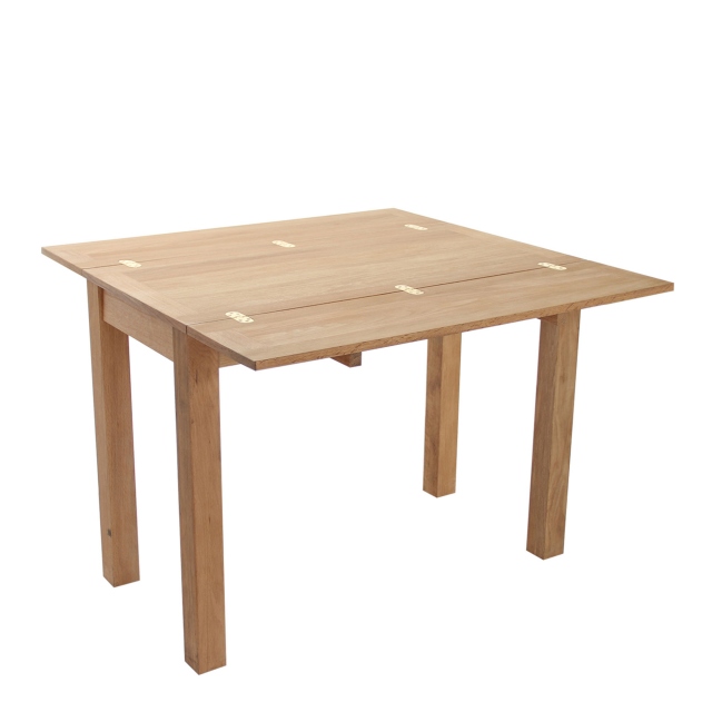 100cm Folding Dining Table Solid Oiled Oak & Veneers - Royal Oak