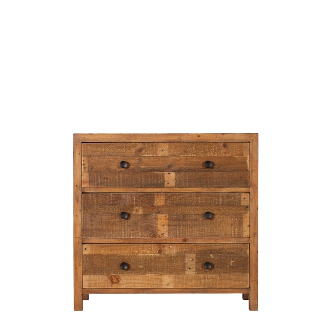 3 Drawer Wide Chest Reclaimed Timber - Delta