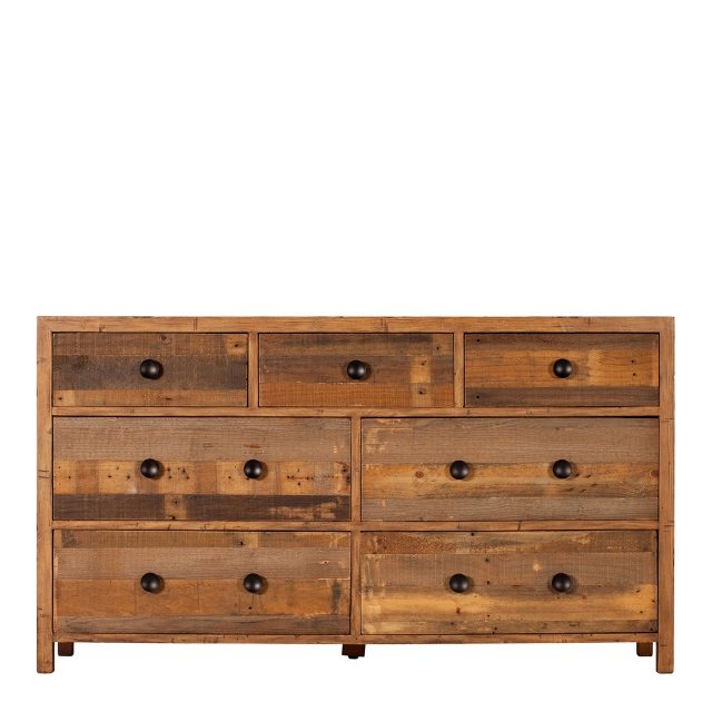 7 Drawer Wide Chest Reclaimed Timber - Delta