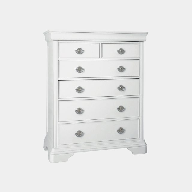 2+4 Drawer Chest In White Painted Finish - Lace