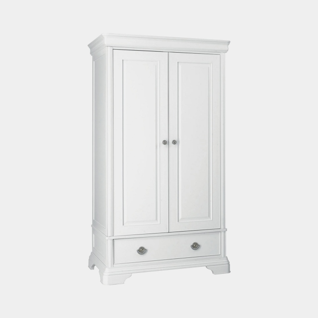 Combi Wardrobe In White Painted Finish - Lace