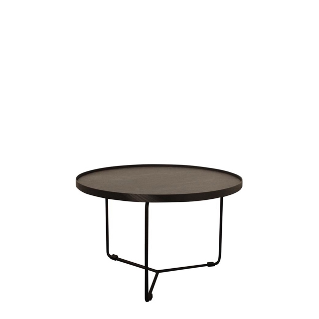 60 x 48cm Side Table Marmi Ceramic Top & Black Base - Cattelan Italia Billy Keramik