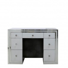 7 Drawer Dressing Table White Clear & Mirror Finish - Madison