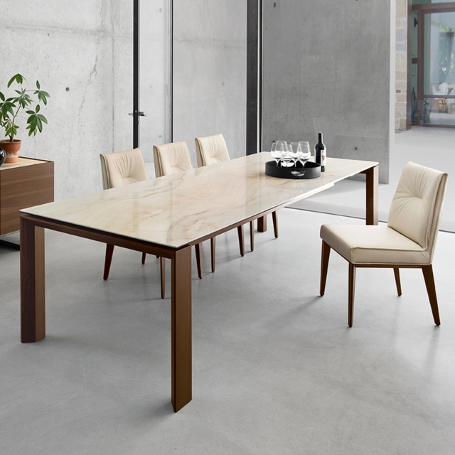 CS4058-LV Ext Dining Table With Lead Grey Ceramic Top - Calligaris Omnia