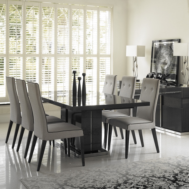 Faux Leather Dining Chair In Grey - Antibes