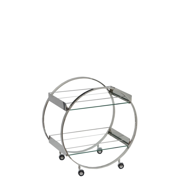 Clear Glass & Stainless Steel Drinks Trolley - Cruise