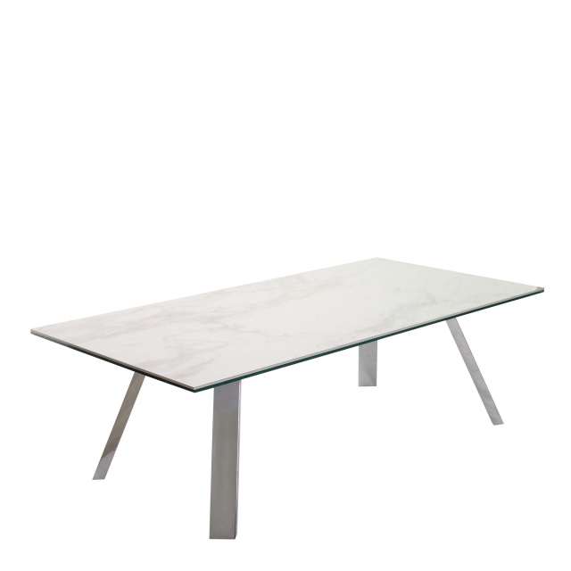Coffee Table With White Marbled Ceramic Top - Cantania