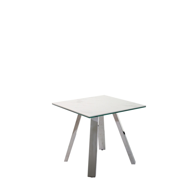 Cantania - Lamp Table With White Marbled Ceramic Top