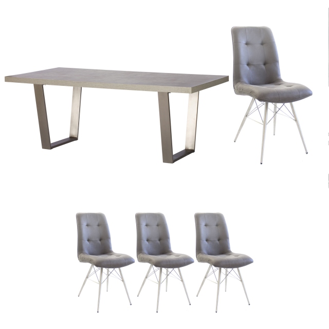 200cm Dining Table And 4 Dalton Chairs - Amarna