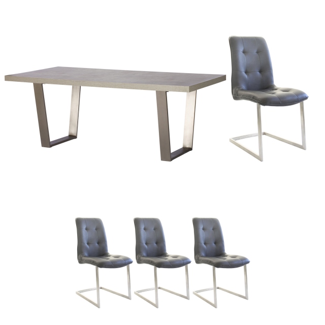 200cm Dining Table And 4 Caden Chairs - Amarna
