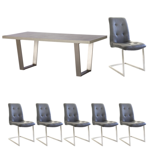 200cm Dining Table And 6 Caden Chairs - Amarna