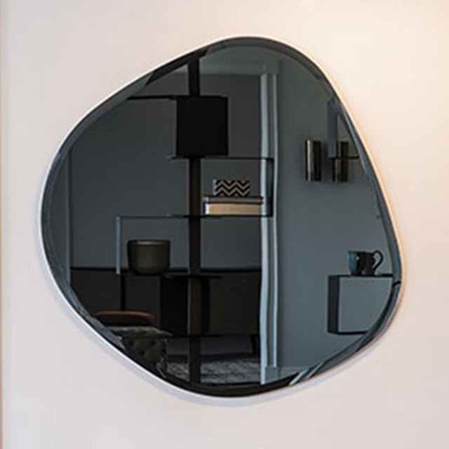 Bevelled Mirrored Smoke Grey Glass Wall, Smoked Glass Mirror Cut To Size