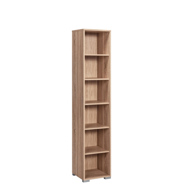 Vega - 5 Shelf Narrow Bookcase