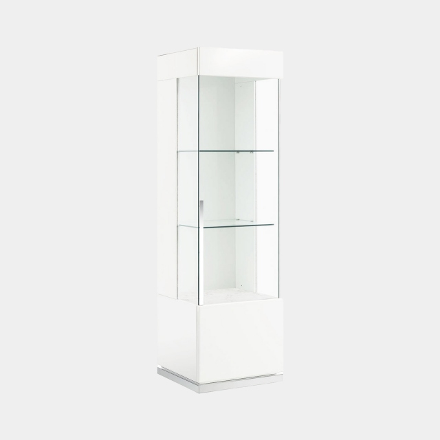 1 Door Right Curio Cabinet White High Gloss - Bernini