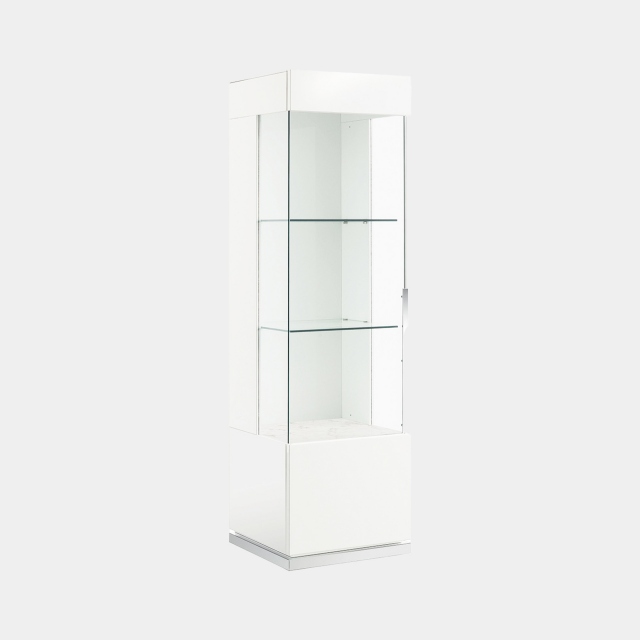 1 Door Left Curio Cabinet White High Gloss - Bernini
