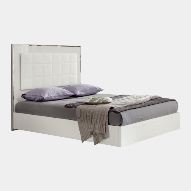 180cm (Super King) Bed Frame In High White Gloss - Selina