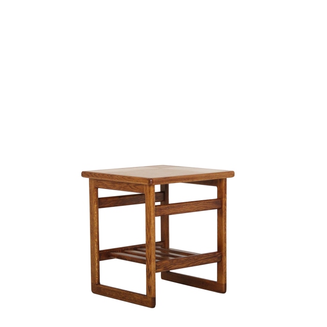 Lamp Table Amber/White Tile Top In Medium Oak Finish - Arcadia