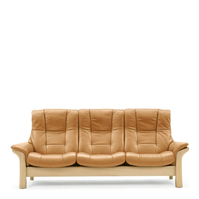 3 Seat High Back Sofa In Leather - Stressless Buckingham