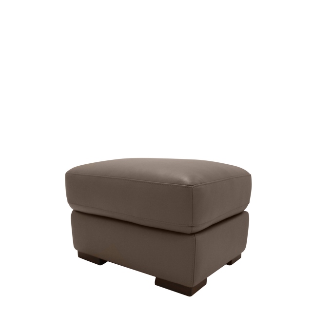 Footstool In Leather - Brindisi