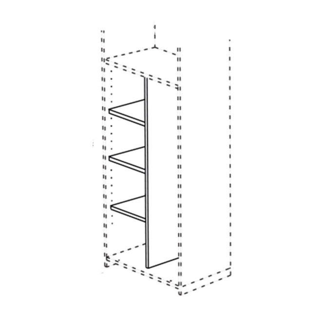 172cm Low Dividing Panel With 3 Shelves For 2 Door Module - Venice