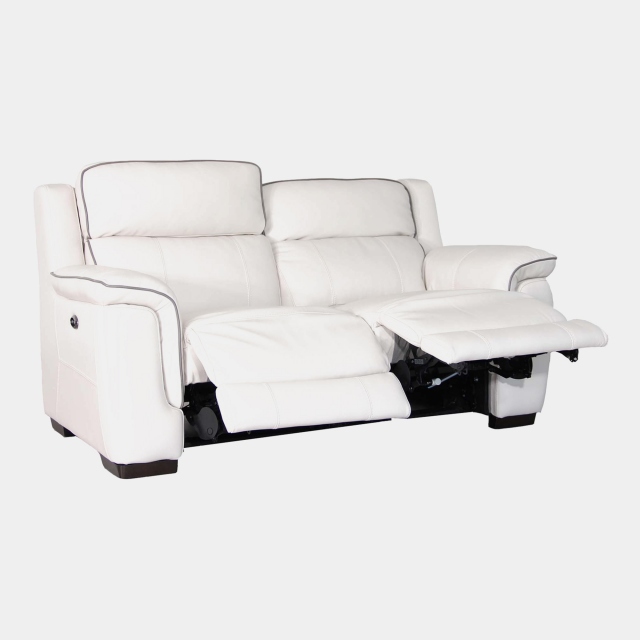 Monza Leather 2 5 Seat Sofa With, White Leather Recliner Sofa