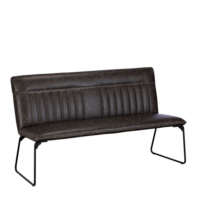 Faux Leather Bench - Copper