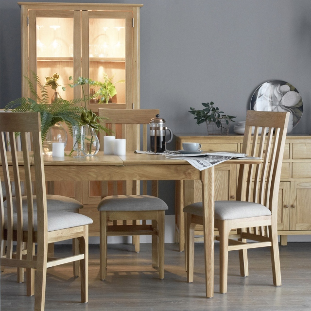 Wooden Vertical Slat Back Dining Chair In Cream - Suffolk