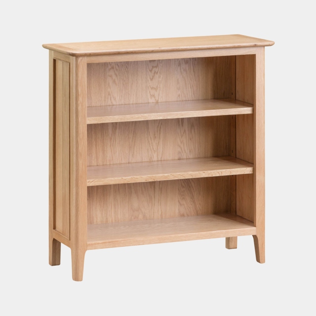 Suffolk - Small Wide Bookcase Oak Finish