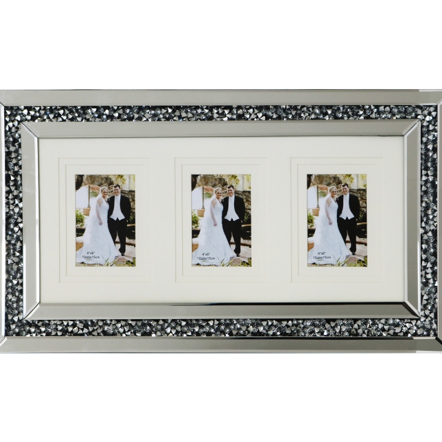 Halley Wall Frame 3 Image Mirrored, Mirrored Wall Photo Frames