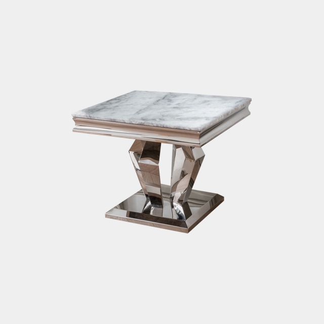 Lamp Table Grey Marble Top Effect - Missano