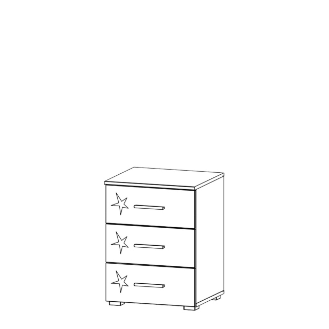 3 Drawer Bedside Table - Cosmo