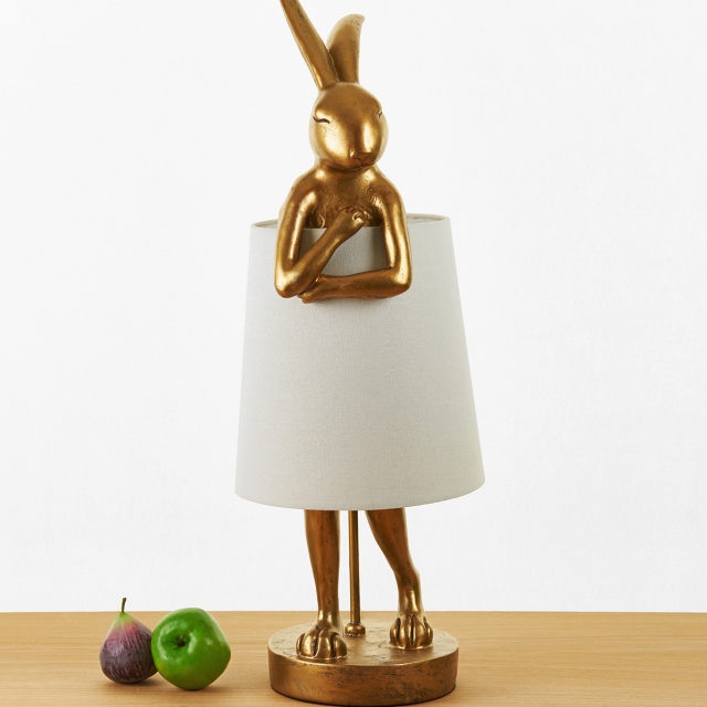 Gold Table Lamp - Shy Bunny