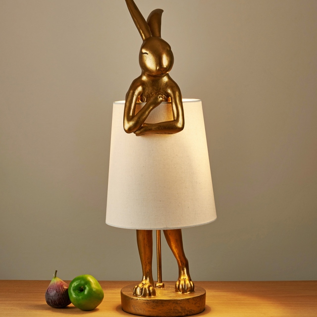 Gold Table Lamp - Shy Bunny