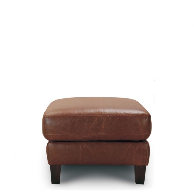 Footstool In Leather - Caserta