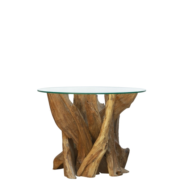 Round Coffee Table With Glass Top - Twiggy