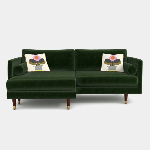 LHF Chaise Corner Group In Fabric - Orla Kiely Mimosa
