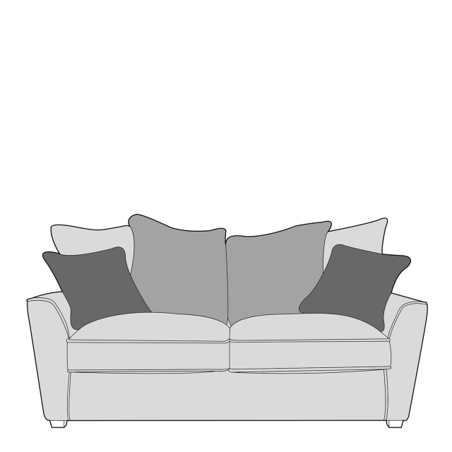 Dallas Pillow Back 2 Seat Sofa In, Sofa With Pillows As Back
