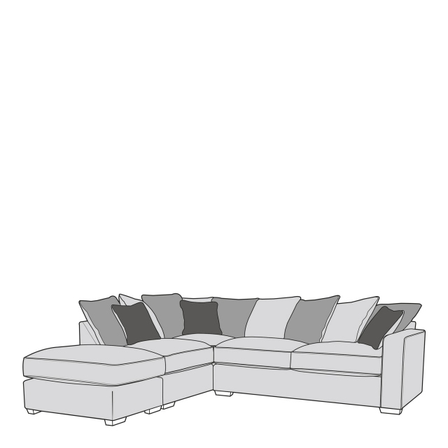 Layla - Pillow Back 2 Seat Sofa RHF Arm With LHF Chaise Unit Including Footstool In Fabric