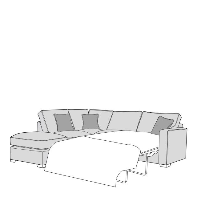 Layla - Standard Back 2 Seat Sofa Bed RHF Arm With LHF Chaise Unit Inc Footstool In Fabric