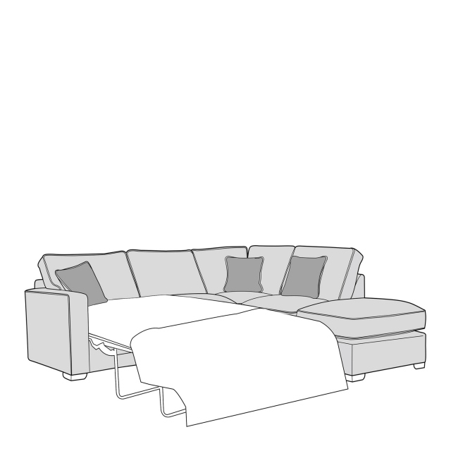 RHF Footstool Sofabed Standard Back Corner Group In Fabric - Dallas