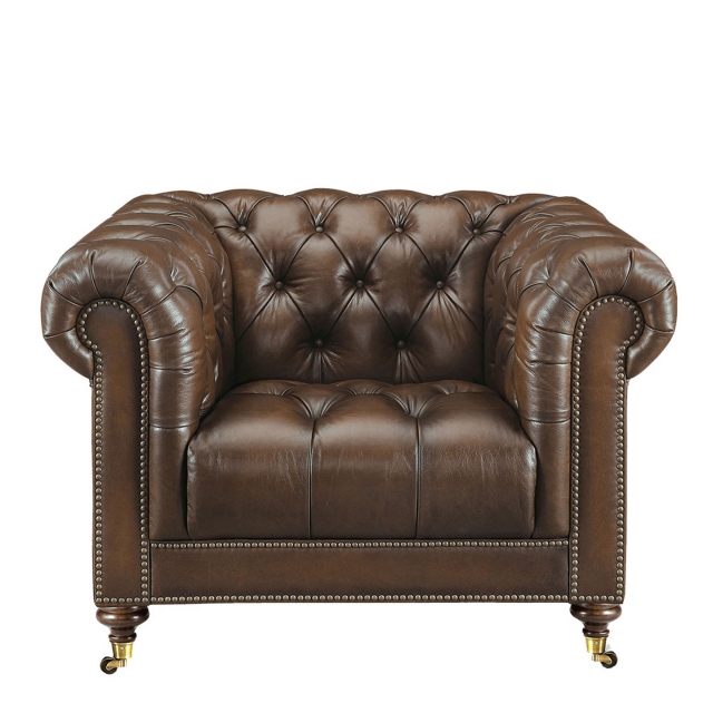 Churchill Club Chair In Leather, Churchill Leather Chair