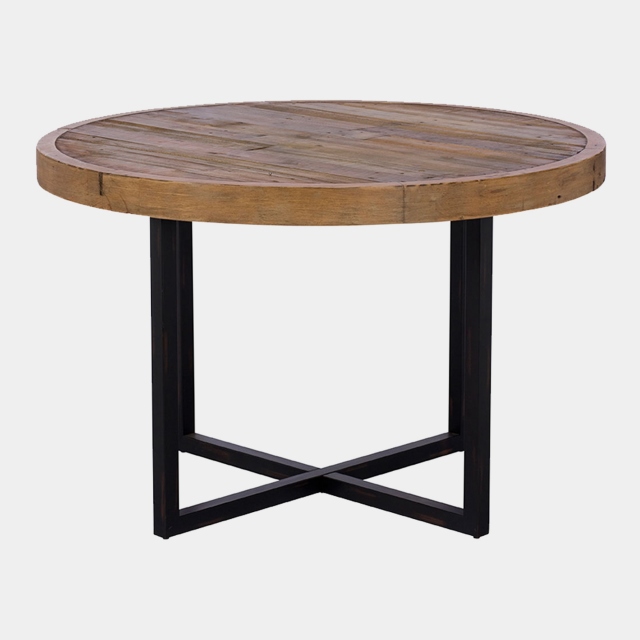 120Øcm Round Dining Table In Reclaimed Timber - Delta