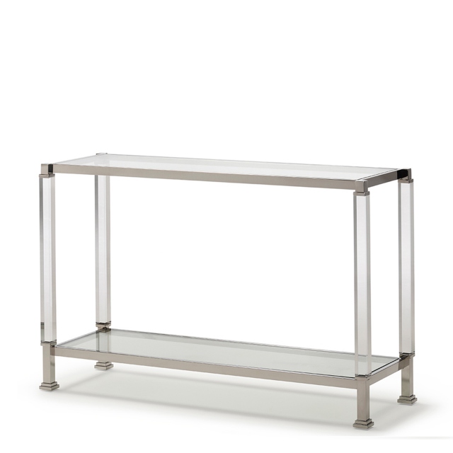 Console Table Polished Steel & Acrylic Frame - Vaughan