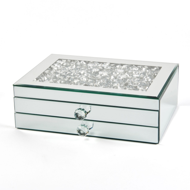 Silver - Halley Jewellery Box 2 Drawer