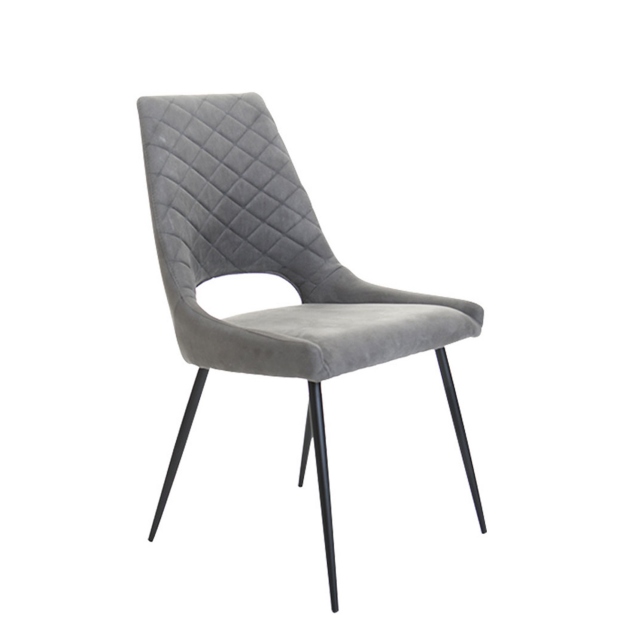 Faux Leather Dining Chair In Grey - Alice