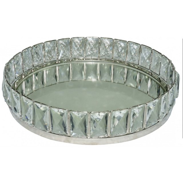 Large Crystal Mirrored Tray - Allure