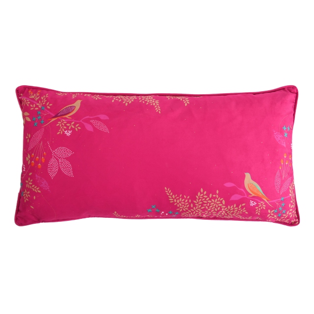 Sara Miller Cerise Birds Pink Bolster Cushion
