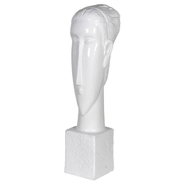 White - Face Ceramic Sculpture