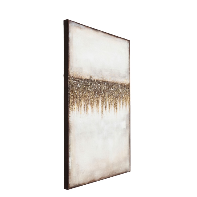 Framed Canvas - Golden Abstract Fields